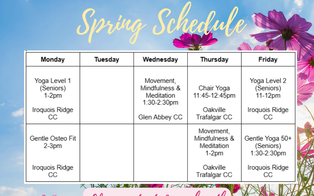 Town of Oakville Spring 2023 Schedule | Yoga for Seniors, Chair Yoga and Osteo Fit
